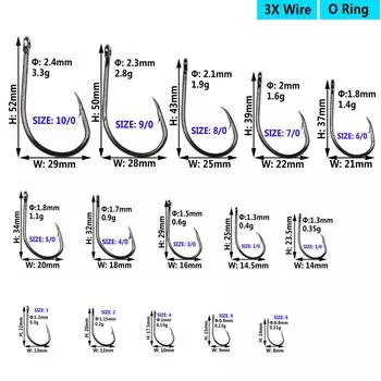 Рыболовные крючки Bimoo, 1 упаковка, 3 шт., безупречные рыболовные крючки O shaughnessy, острые крючки с колючками для пресноводной рыбалки в соленой воде #8
