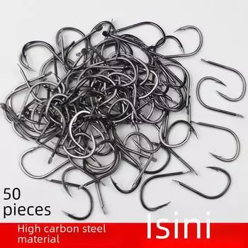 Рыболовные крючки Ise Ni с зазубринами и без зазубрин: Снасти для ловли карася на крупную рыбу 50 pieces, number 8