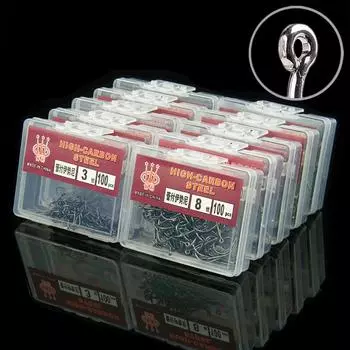 Рыболовные крючки Портативный многоразмерный рыболовный крючок из высокоуглеродистой стали с зазубринами, аксессуары для рыболовных снастей 11# 100 pieces