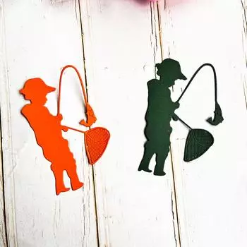 Рыболовные мужские металлические высечки, рыболовные штампы для резки рыбы, трафареты, инструмент для DIY, скрапбукинга, карты, тиснение, бумажные украшения