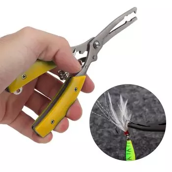 Рыболовные ножницы из нержавеющей стали, антикоррозийные практичные рыболовные плоскогубцы, универсальные для рыбалки жёлтый