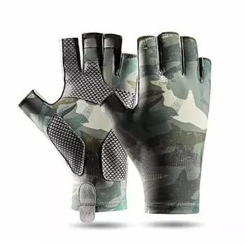 Рыболовные перчатки UPF 50+ — солнцезащитные перчатки для рыбалки без пальцев — солнцезащитные перчатки для рыбалки для женщин и мужчин для активного отдыха. M