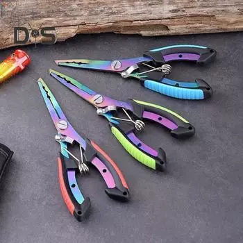 Рыболовные плоскогубцы из нержавеющей стали с эргономичной ручкой, портативный многофункциональный открыватель колец, кусачки для лески из полиэтилена, приспособление для удаления крючков, ножницы для рыболовной лески красный