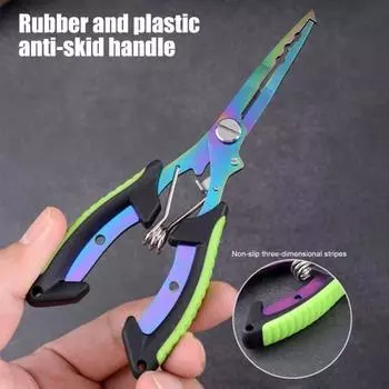 Рыболовные плоскогубцы из нержавеющей стали с эргономичной ручкой, портативный многофункциональный открыватель колец, кусачки для лески из полиэтилена, ножницы для удаления крючков из рыболовной лески синий