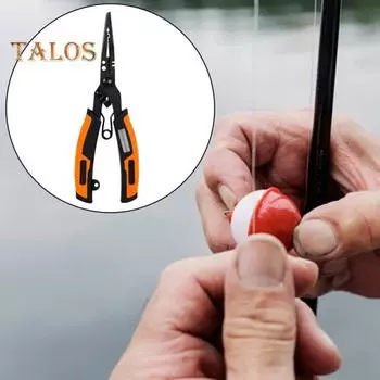 Рыболовные плоскогубцы из нержавеющей стали с эргономичной ручкой, портативный многофункциональный открыватель колец, резак для лески из полиэтилена, точилка для крючков, ножницы для лески A