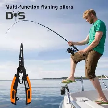 Рыболовные плоскогубцы из нержавеющей стали с эргономичной ручкой, портативный многофункциональный открыватель колец, резак для лески из полиэтилена, точилка для крючков, ножницы для лески A