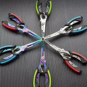 Рыболовные плоскогубцы Извлекатель рыболовных крючков из нержавеющей стали Устойчивый к воздействию соленой воды Резак для плетеной лески Ножницы Рыболовное снаряжение красный