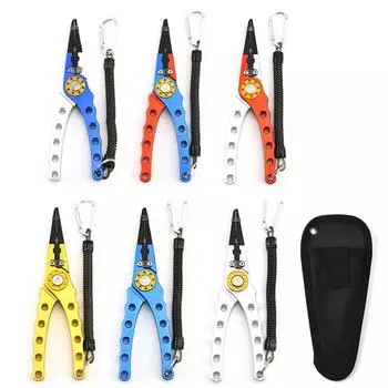 Рыболовные плоскогубцы, плоскогубцы для приманки из алюминиевого сплава, рыболовные инструменты, резак для лески, многофункциональные ножницы для узлов, средство для удаления крючков, рыболовное снаряжение