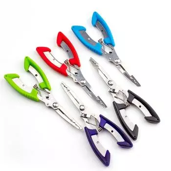 Рыболовные плоскогубцы с изогнутым ртом, прочная леска для верховой езды из нержавеющей стали, ножницы с высокой твердостью, многофункциональный рыболовный крючок Luia Clamp Control 1pcs чёрный