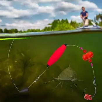 Рыболовные поплавочные оснастки Поплавки с погремушкой Рыболовные крючки для отдыха на природе #6/0 #8/0 Cooper Santee Q3K0 1sets- 6/0# hook