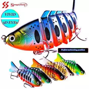 Рыболовные приманки 10 см 16 г, многосоставные приманки для плавания, жесткие искусственные приманки с тройными крючками 1