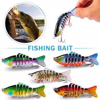 Рыболовные приманки, 1 шт., многоцветная приманка, сегментная жесткая приманка, медленные искусственные приманки, воблер 1 разноцветный