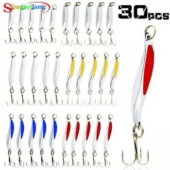 Рыболовные приманки, 30 шт., длинные приманки для джиговой ловли Deadly Dick и простые кастинговые ложки, спиннерные ложки, снасти