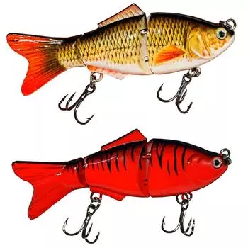 Рыболовные приманки, 3 сегмента, 3,9 дюйма, воблер, приманка для плавания, жесткая искусственная приманка, рыболовные снасти, приманка для окуня и мускуса 3.9 A