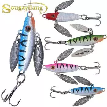 Рыболовные приманки, 4 шт., металлические приманки для зимней рыбалки с тройными крючками, свинцовые джиг-крючки, зимние цельнометаллические приманки