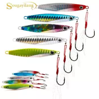 Рыболовные приманки 5 шт. металлические приманки для дайвинга, морская рыболовная приманка, приманки для гольяна, поппера, приманки с перьями 5 Pcs