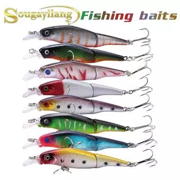 Рыболовные приманки, 8 шт., 9 см, рыболовные приманки для гольяна, искусственная жесткая приманка, плавающие воблеры, 3D глаза, крючки BBK 8Pcs