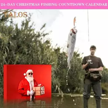 Рыболовные приманки Адвент-календарь 2024 24-дневные рыболовные снасти Сюрпризы Оборудование Ежедневные рыболовные сюрпризы Подарок для рыболовов красный