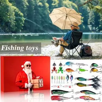 Рыболовные приманки Адвент-календарь 2024 24 дня Рыболовные снасти Сюрприз Оборудование Ежедневно