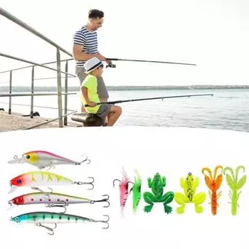 Рыболовные приманки Адвент-календарь 24-дневный календарь обратного отсчета до Рождества Рыболовные сюрпризы Адвент-календарь с Minnow Crank Bait VIB Подарок для рыболовов A