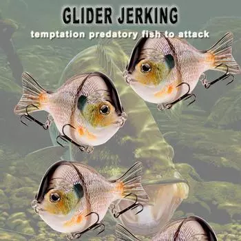 Рыболовные приманки для гольяна, твердые пластиковые двухсекционные шарнирные рыболовные приманки, 9 см, 34,5 г, тонущий Bluegill 6