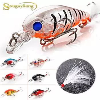 Рыболовные приманки, набор приманок с кривошипным крючком, 6 шт., приманки для рыбалки, твердые приманки, приманки для плавания, лодка, океанская приманка для воды 6 Pcs