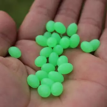 Рыболовные приманки, плавающие поплавочные снасти, 100 шт., 5 мм, круглые светящиеся бусины для снаряжения, аксессуары для рыбалки 100pcs зелёный