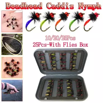 Рыболовные приманки с крючками 10/20/25 шт., рыболовные крючки типа муравьев, наживки для поверхности воды, крючок, рыболовные аксессуары 10Pcs(No Box)