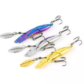 Рыболовные приманки с металлическим лезвием, вращающиеся на 360 градусов приманки с блестками, светоотражающая блесна, жесткая приманка для соленой воды, пресной воды золотой