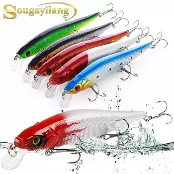 Рыболовные приманки Sougayilang, твердый пластиковый поппер, 6 шт., рыболовные приманки для морской пресноводной рыбалки 6pcs