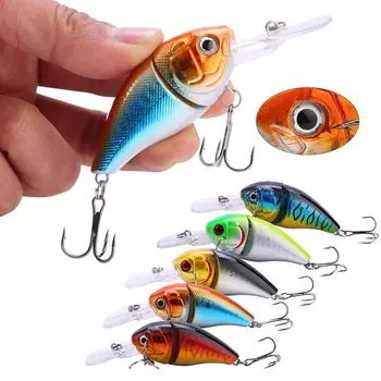 Рыболовные приманки Topwater CrankBait Minnow Приманки для ловли окуня в соленой пресной воде красный