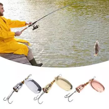 Рыболовные приманки Твердая металлическая вращающаяся приманка с крючком и блестками Рыболовные снасти для пресной воды серебряный