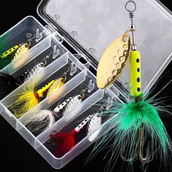 Рыболовные приманки Твердые металлические спиннинговые приманки для 5 шт. Приманки для басовой форели с коробочным комплектом