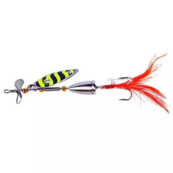 Рыболовные приманки Yediao Spinner baits, металлическая блесна 9,3 г с крючком для приманки из перьев, морская пресная вода