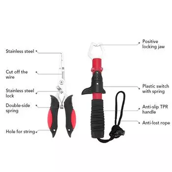 Рыболовные снасти из нержавеющей стали, рыболовные захваты, рыболовные плоскогубцы, резаки для кос, ручка для губ для рыбы синий