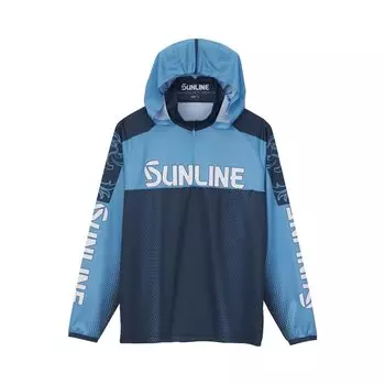 Рыболовные снасти PRODRY Hoodie Blue [Sunline] (Длинный рукав) Мужской синий