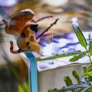 Рыболовные украшения для кошек, аквариум, ландшафтный дизайн, украшение для аквариума, мини-статуя кошки, аксессуары для аквариума, товары для дома 2