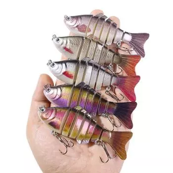 Рыболовные воблеры, реалистичные рыболовные приманки, 6 сегментов, свимбейт, крэнкбейт, жесткая приманка, медленная, искусственная приманка Isca, рыболовные снасти