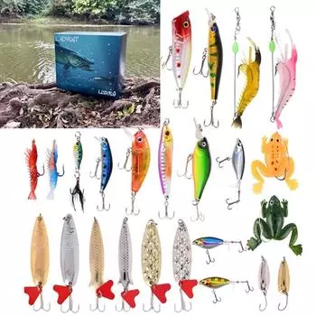 Рыболовный Адвент-календарь 2024 24 дня Рождества календарь обратного отсчета Рождественский сюрприз наживка для рыбы подарок для взрослых мужчин-рыболовов