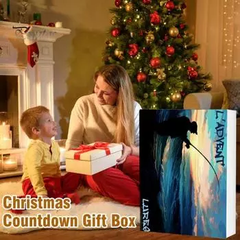 Рыболовный адвент-календарь 2024 года для мужчин, подростков, мальчиков, рыболовных приманок, крючков, аксессуаров, ежедневных сюрпризов для рыболовов, рождественских подарков для отца, парня, брата 2