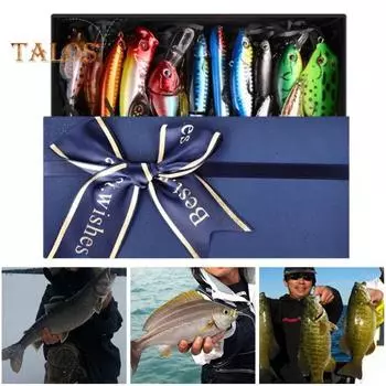 Рыболовный Адвент-календарь, обратный отсчет до Рождества, рыболовные снасти, набор из 15 приманок, рыболовные снасти для рыбаков, взрослых, подростков, мальчиков чёрный