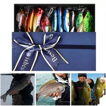 Рыболовный Адвент-календарь, обратный отсчет до Рождества, рыболовные снасти, набор из 15 приманок