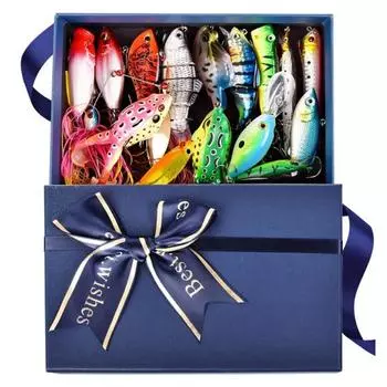 Рыболовный Адвент-календарь, обратный отсчет до Рождества, рыболовные снасти, набор из 15 приманок, рыболовные снасти для рыбаков, взрослых, подростков, мальчиков чёрный