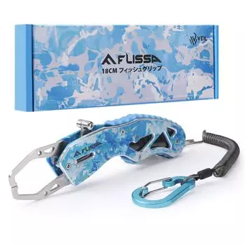 Рыболовный инструмент FLISSA Fish Grip Fish Catcher Fish Grip Fish Catcher Camouflage Pattern Грузоподъемность 18 кг Легкий компактный карабин в комплекте со спиралью