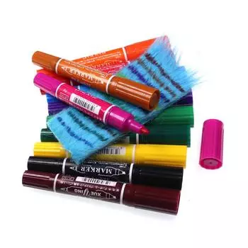 рыболовный инструмент с двойным наконечником, 12 шт./компл., перманентный маркер для привязывания мушек, стример, приманка, приманка для рыбы, окраска, быстросохнущая