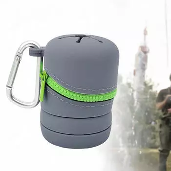 Рыболовный контейнер для микромусора с большим горлышком, складное оборудование для мусора, чехол для мух серый