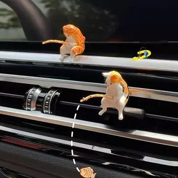 Рыболовный кот украшения для автомобиля украшения симпатичные смолы с авто зеркало заднего вида подвеска воздуховыпускное отверстие для автомобильных аксессуаров