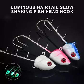 Рыболовный крючок 13 см 80/100 г, светящийся в темноте, прочный металлический, с люминесцентными зубцами 100g синий