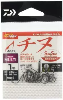 Рыболовный крючок DAIWA для Chinu 1 Ginro Chinu SS Multi Нет. D-МАКС