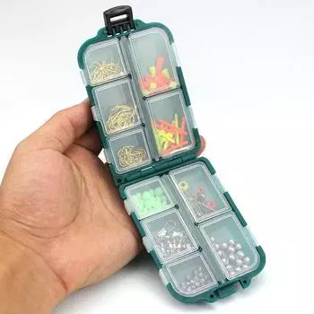 Рыболовный крючок из АБС-пластика, приманка, инструмент, снасть, мини-маленький ящик для хранения, оборудование зелёный